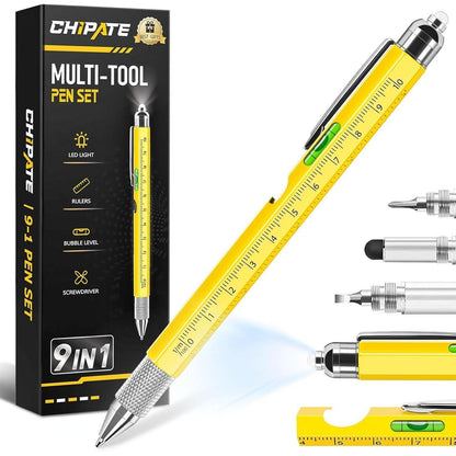 Chipate 9 in 1 Multifunktions Kugelschreiber Gelb - Perfekte