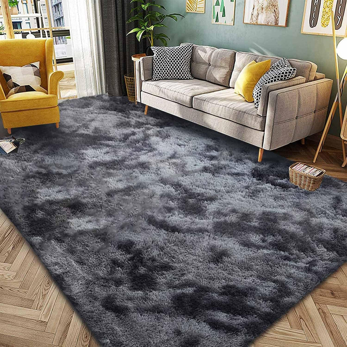 Flauschiger Rundteppich 200x200cm – Weich, Rutschfest & Modern