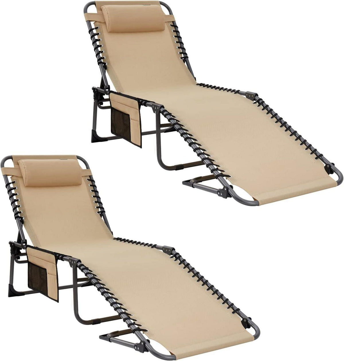 Campingliege Sonnenliege 5-Fach verstellbar bis 120 kg belastbar für