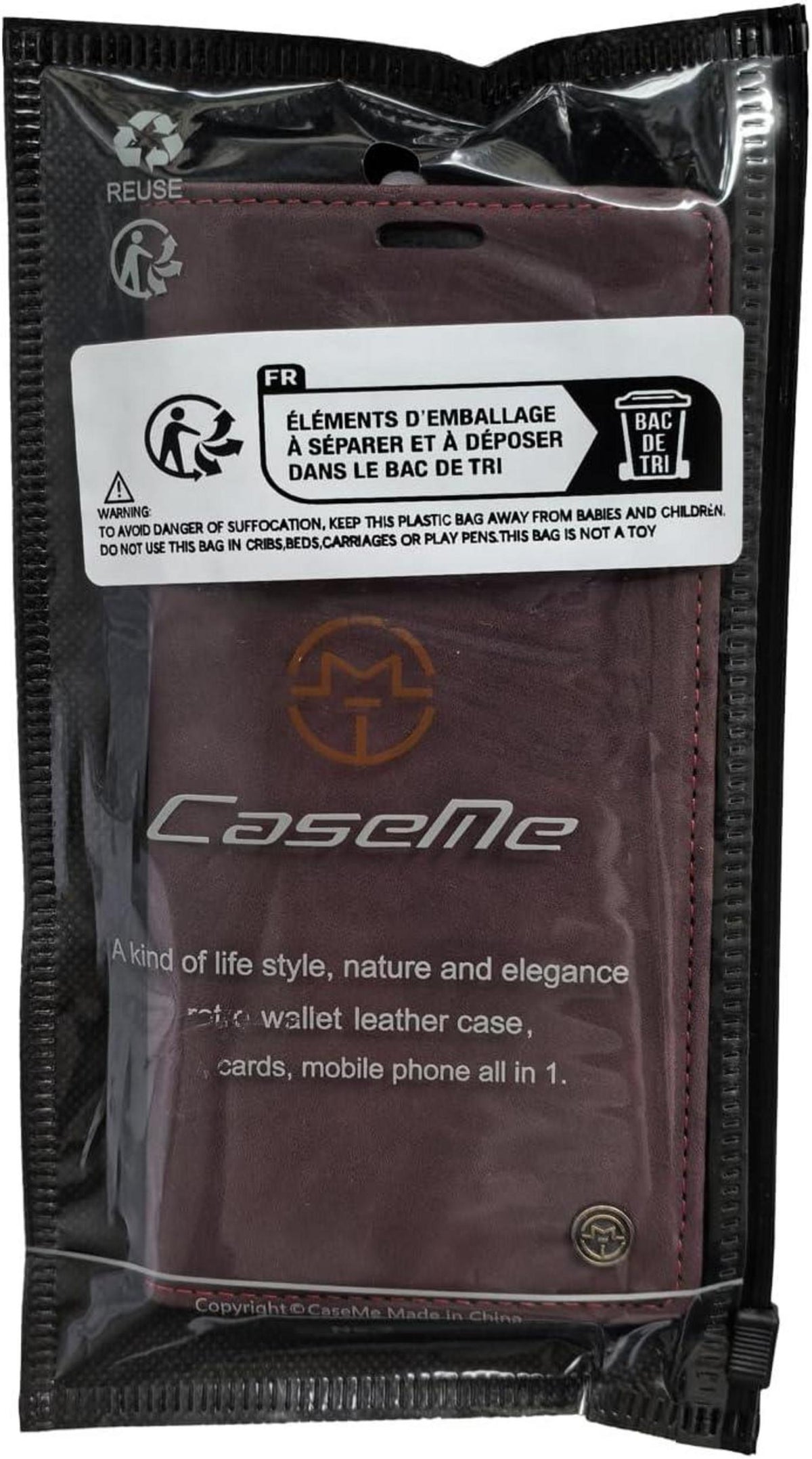 CaseMe Samsung Galaxy A52S 5G/4G Handyhülle Leder Flip Case - Weinrot