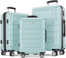 3tlg Mintgrün Hartschale Leicht Trolley Handgepäck TSA Schloss