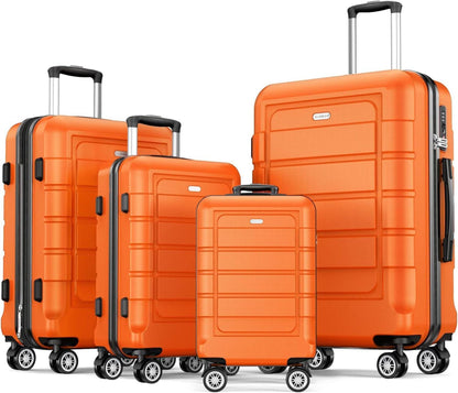 Hartschalenkoffer Set 4tlg Leicht ABS+PC TSA Schloss 4 Rollen Orange