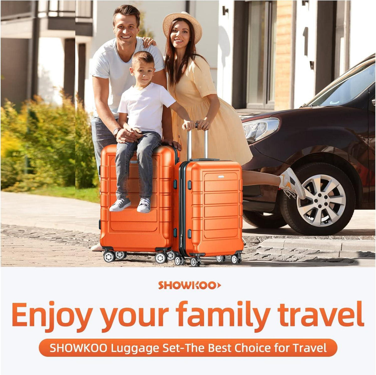 SHOWKOO Kofferset 4tlg Hartschale Leicht ABS+PC TSA-Schloss