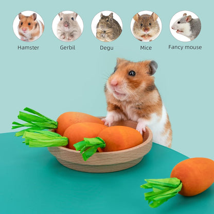 Niteangel Holz Karotten Hamster Kauspielzeug 6 Stück