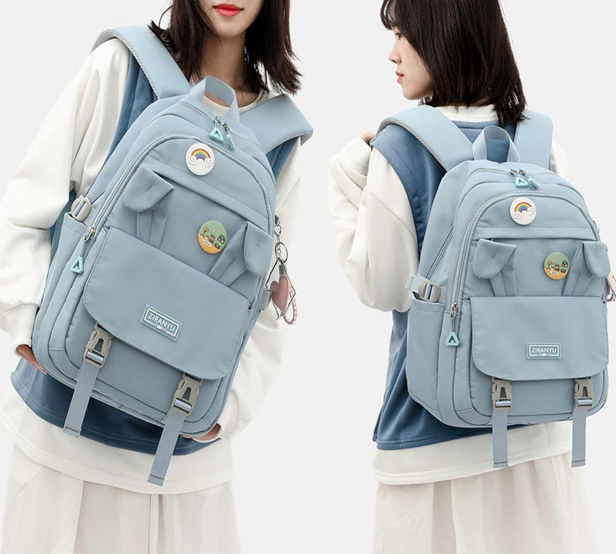 Rucksack Damen Schulrucksack Anti-Diebstahl 15,6 Zoll Blau