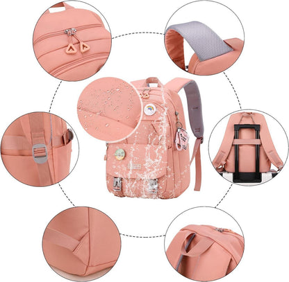 Rucksack Damen Schulrucksack Mädchen Mädchen Teenager 15.6 Zoll College Schultasche Anti-Diebstahl-Reise-Tagesrucksack Große Büchertaschen