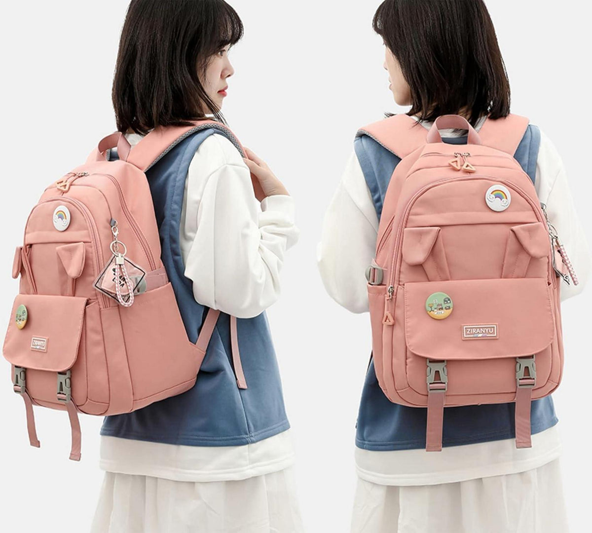 Großer Damen Laptop-Rucksack 15,6 Zoll Anti-Diebstahl Reise College Lila