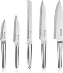 5-teiliges Messerset Edelstahl Kochmesser Brotmesser Fleischmesser
