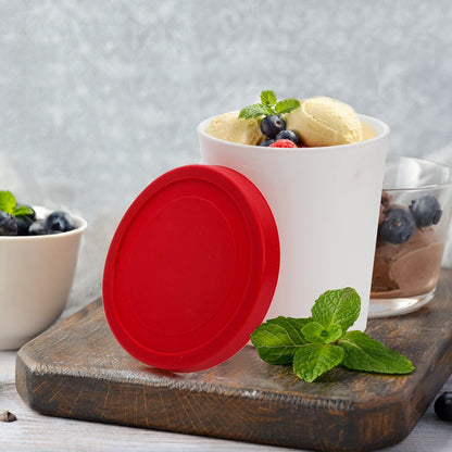 Eiscreme Behälter 4 Stück 1 Liter BPA-frei Silikondeckel Gefrierbehälter