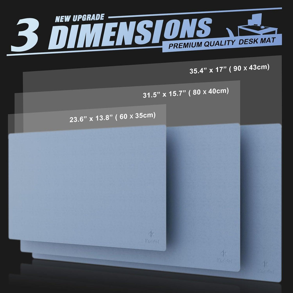 Knodel Tischunterlage 80x40cm wasserdicht doppelseitig Blau/Grün