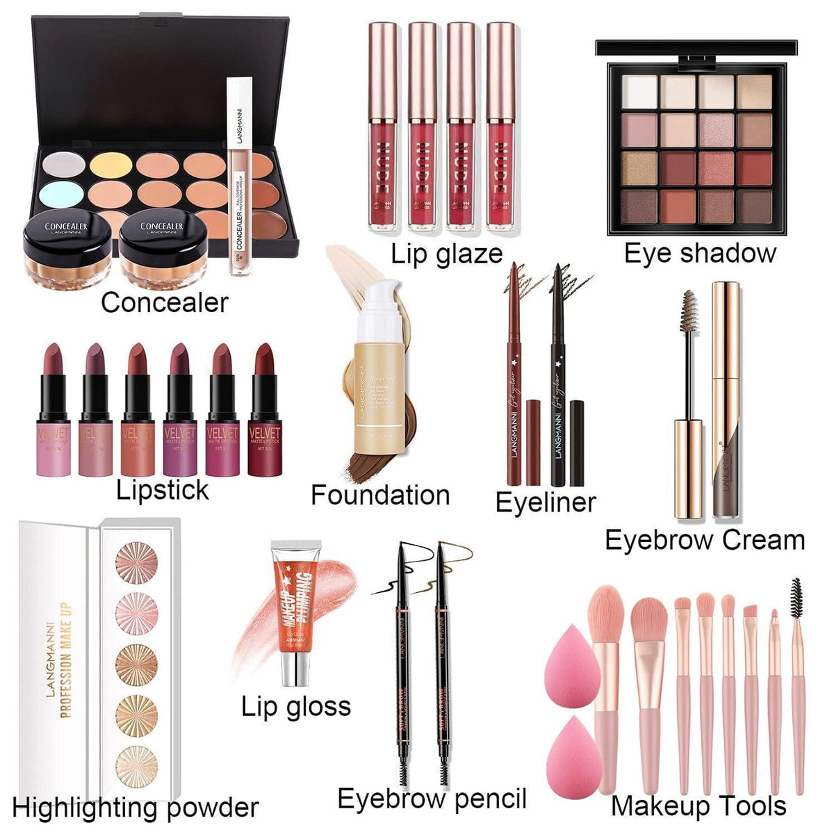 Professionelles Make-up Set 33tlg. mit Kosmetiktasche