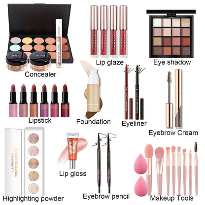 Professionelles Make-up Set 33tlg. mit Kosmetiktasche