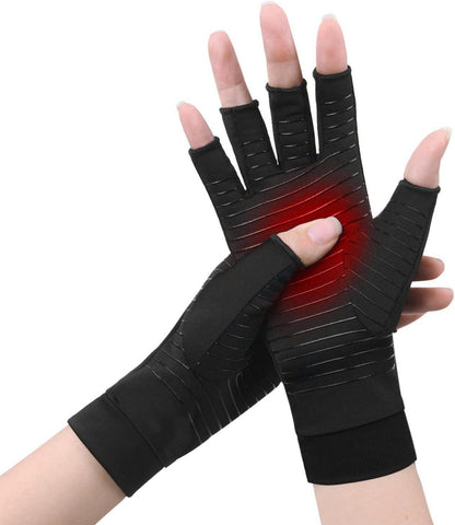 Kupfer Arthritis Kompressionshandschuhe Fingerlos Schmerzlinderung