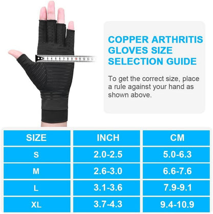 ACWOO Kupfer Arthritis Kompressionshandschuhe Fingerlose Schmerzlinderung XL