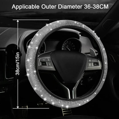 Glitzer Lenkradbezug Universal für Frauen Silber
