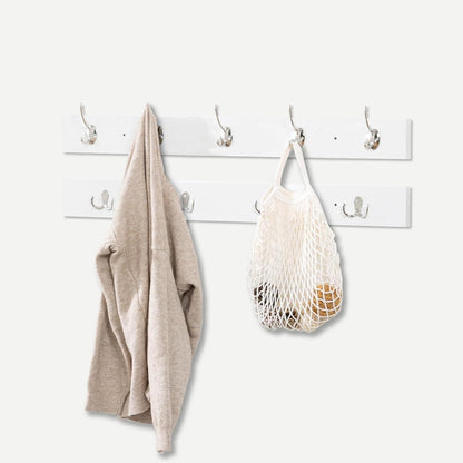 Garderobe mit Schuhbank und 12 Fächern, weiß/grau