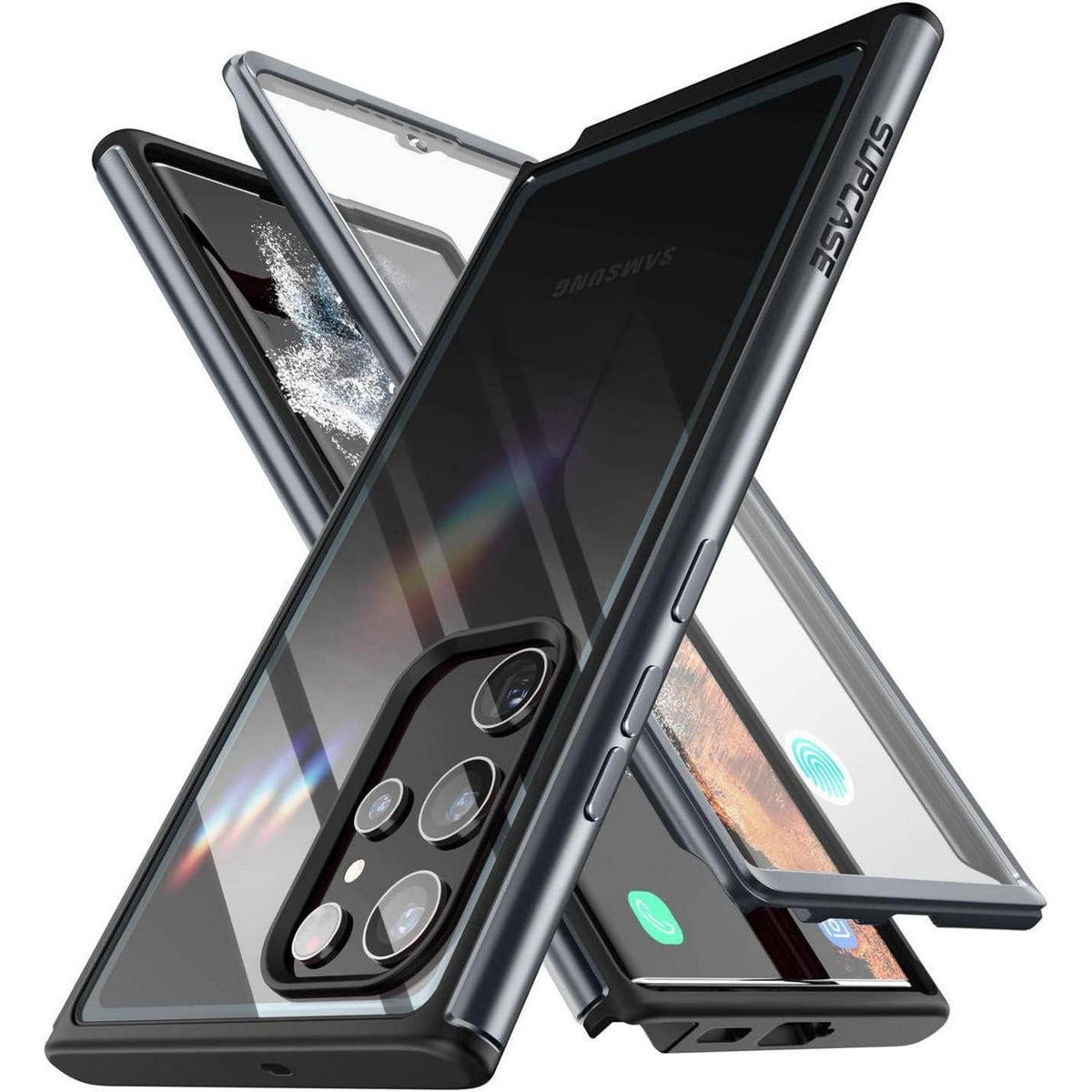 Schutzhülle für Samsung Galaxy S22 Ultra 5G mit Displayschutz Schwarz