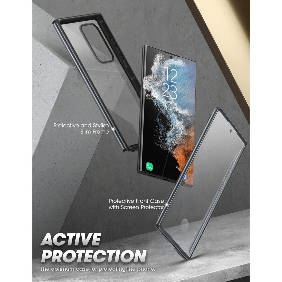 Schutzhülle für Samsung Galaxy S22 Ultra 5G mit Displayschutz Schwarz