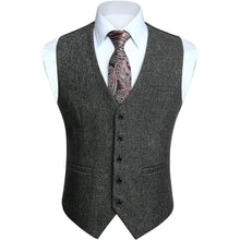 HISDERN Herren Anzugweste Retro Hochzeit Baumwolle