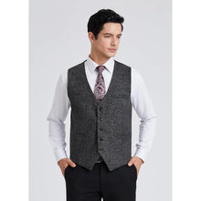 HISDERN Herren Anzugweste Retro Hochzeit Baumwolle