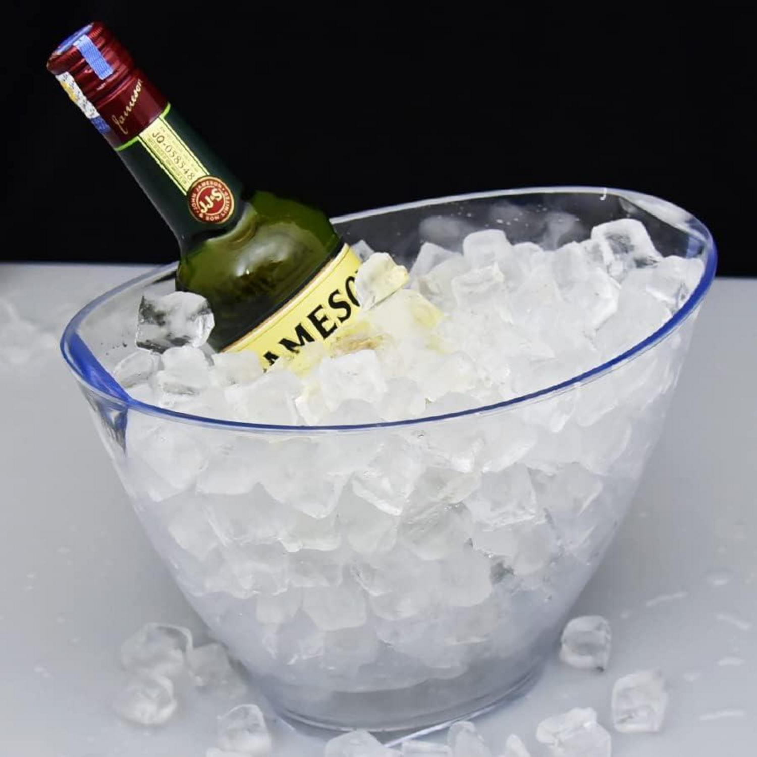 Eiskübel Acryl Champagnereimer 4 Liter transparent oval Bar Whisky Wein Bier