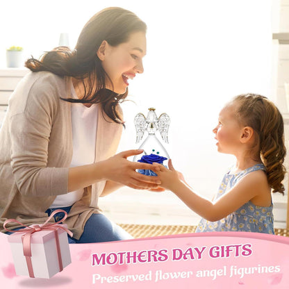 Ewige Rose Engel Geschenkbox Blau für Mama Geburtstag