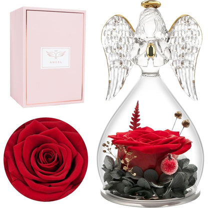 Ewige Rose in Engel Figur geburtstagsgeschenk für frauen