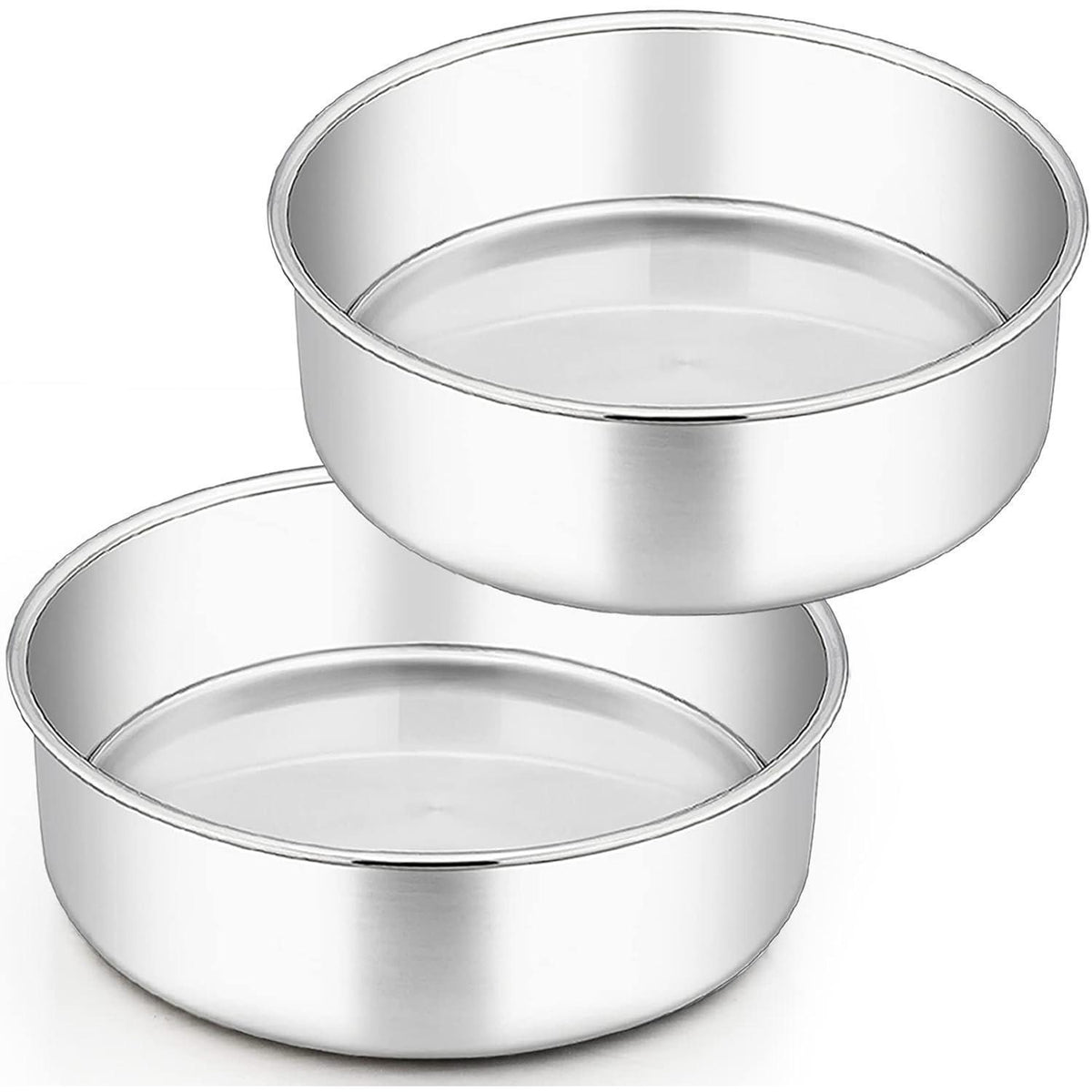 Runde Edelstahl Backform 2er Set | 24cm Kuchenform, 7cm tief
