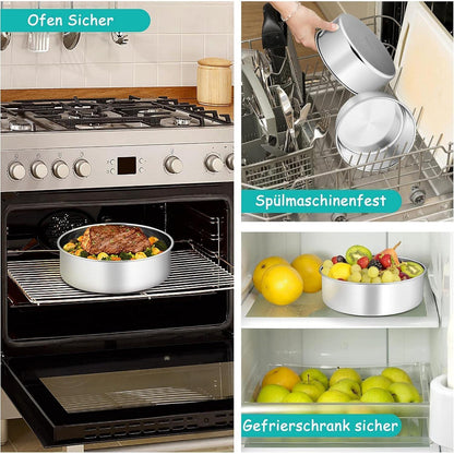 Runde Edelstahl Backform 2er Set | 24cm Kuchenform, 7cm tief