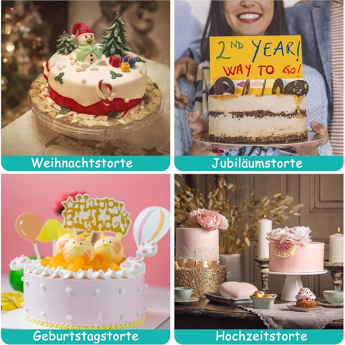 Runde Edelstahl Backform 2er Set | 24cm Kuchenform, 7cm tief