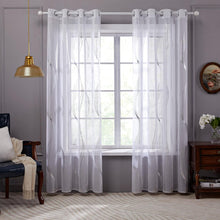 Transparente Voile Gardinen Weiß Leinenoptik Ösenvorhang 245x140 2er