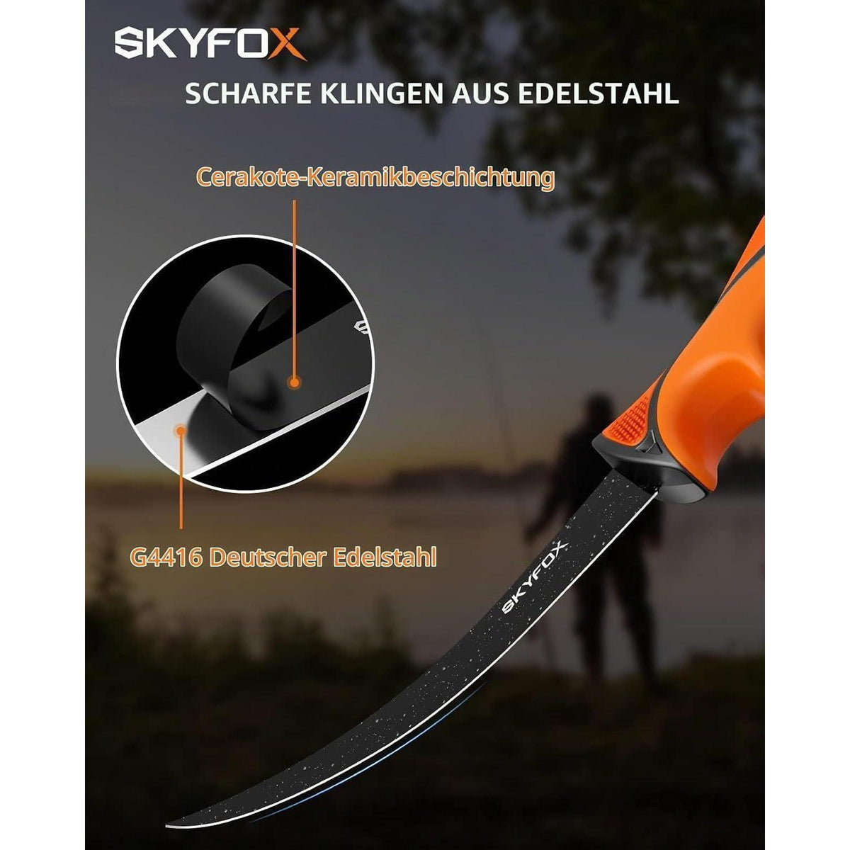 Filetiermesser 18cm Edelstahl – Scharfes Fischmesser mit Schutzhülle