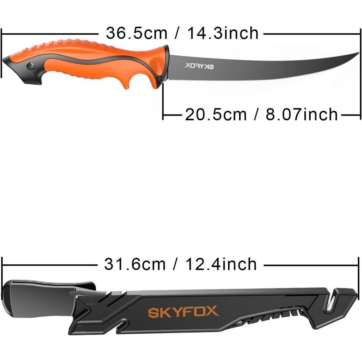 Filetiermesser 18cm Edelstahl – Scharfes Fischmesser mit Schutzhülle