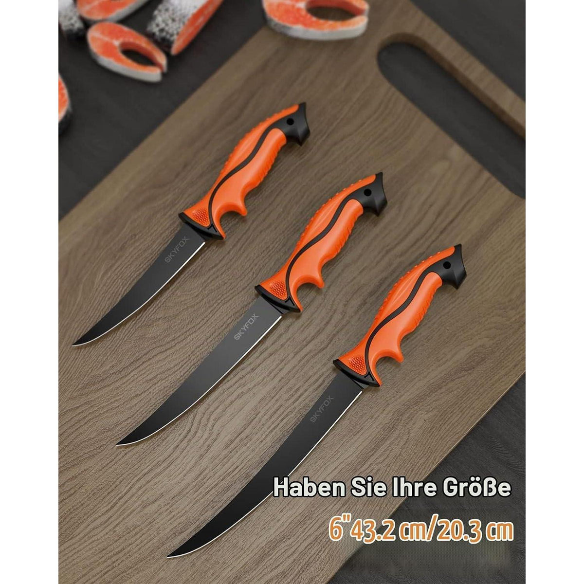 Filetiermesser 18cm Edelstahl – Scharfes Fischmesser mit Schutzhülle