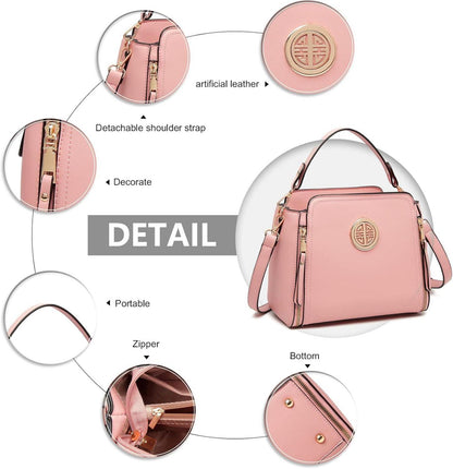 Umhängetasche Damen Schultertasche Crossbody Handtasche in Rosa