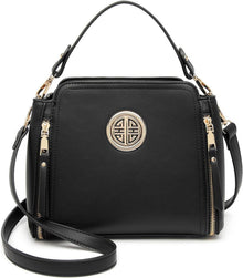 Schwarze Miss Lulu Crossbody Umhängetasche Damen PU Leder