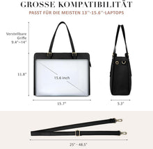 ECOSUSI Laptoptasche Damen 15.6 Zoll Schultertasche Leder