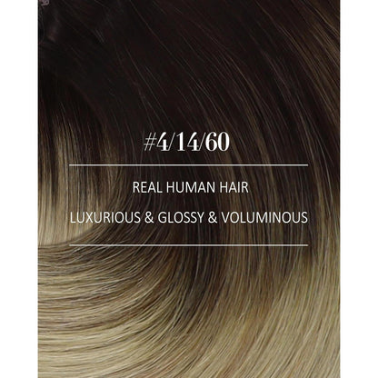Clip-in Echthaarverlängerung Balayage Dunkelbraun Ombre