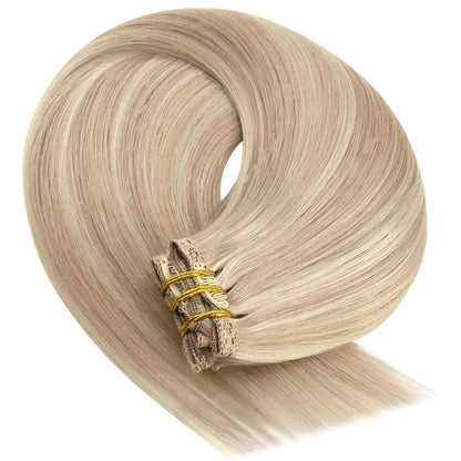Blond Clip-in Echthaar Haarverlängerung 30cm 80g