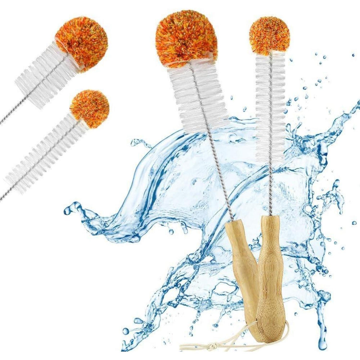Flaschenbürsten Set 35cm+33cm kratzfrei für SodaStream, Vasen, Karaffen