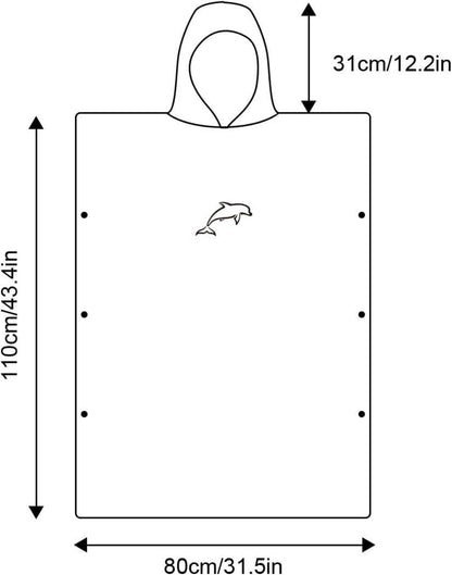 Mikrofaser Surf Poncho mit Kapuze, Quick Dry, Rosa, 110x80cm