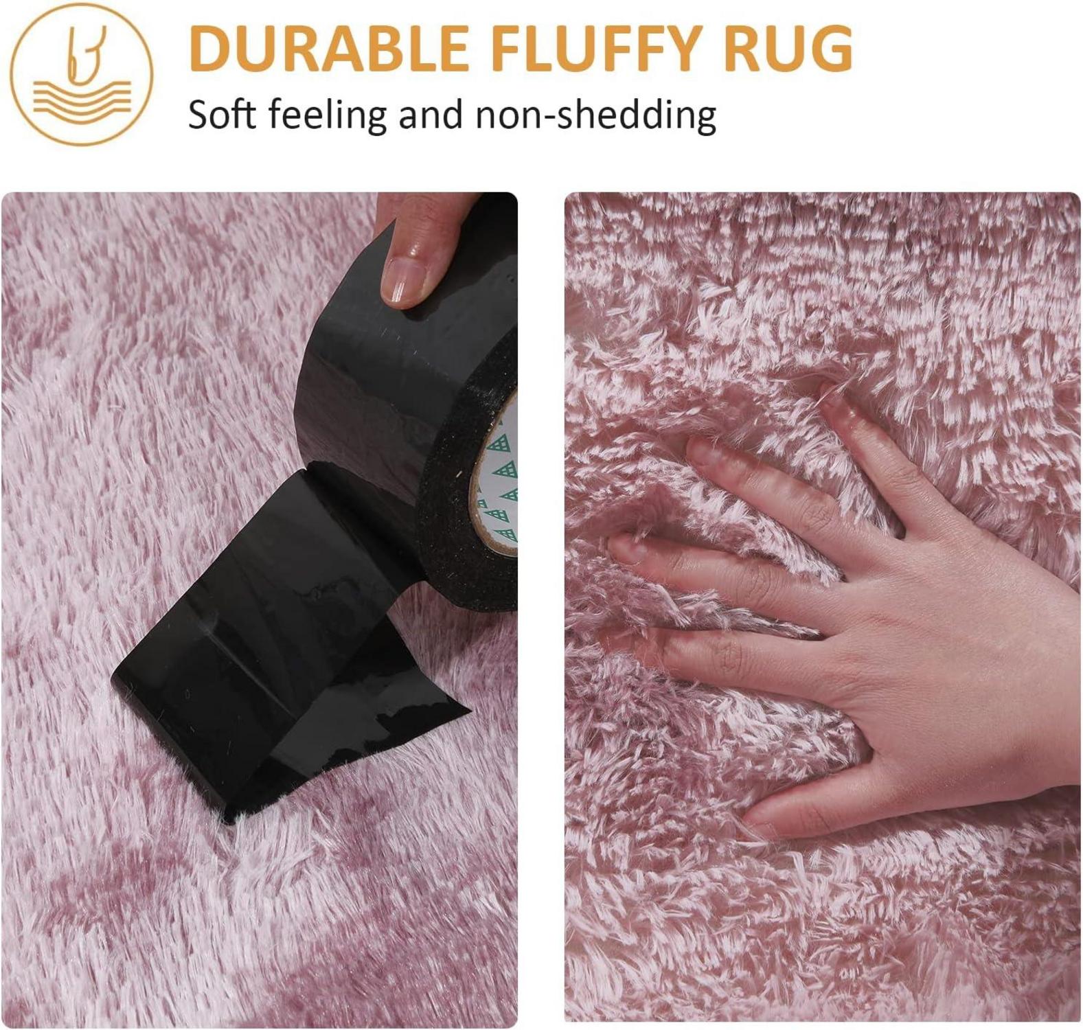 Flauschiger Shaggy Teppich rutschfest rosa 160x200 cm