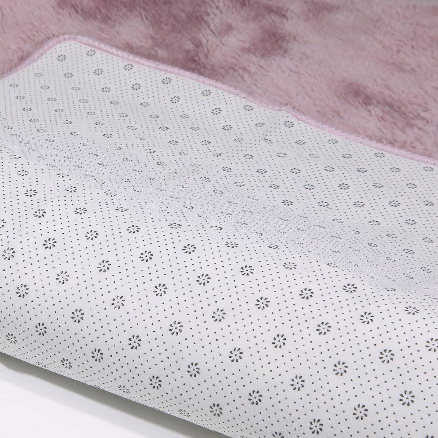 Flauschiger Shaggy Teppich Langflor rutschfest in Rosa 160x200 cm