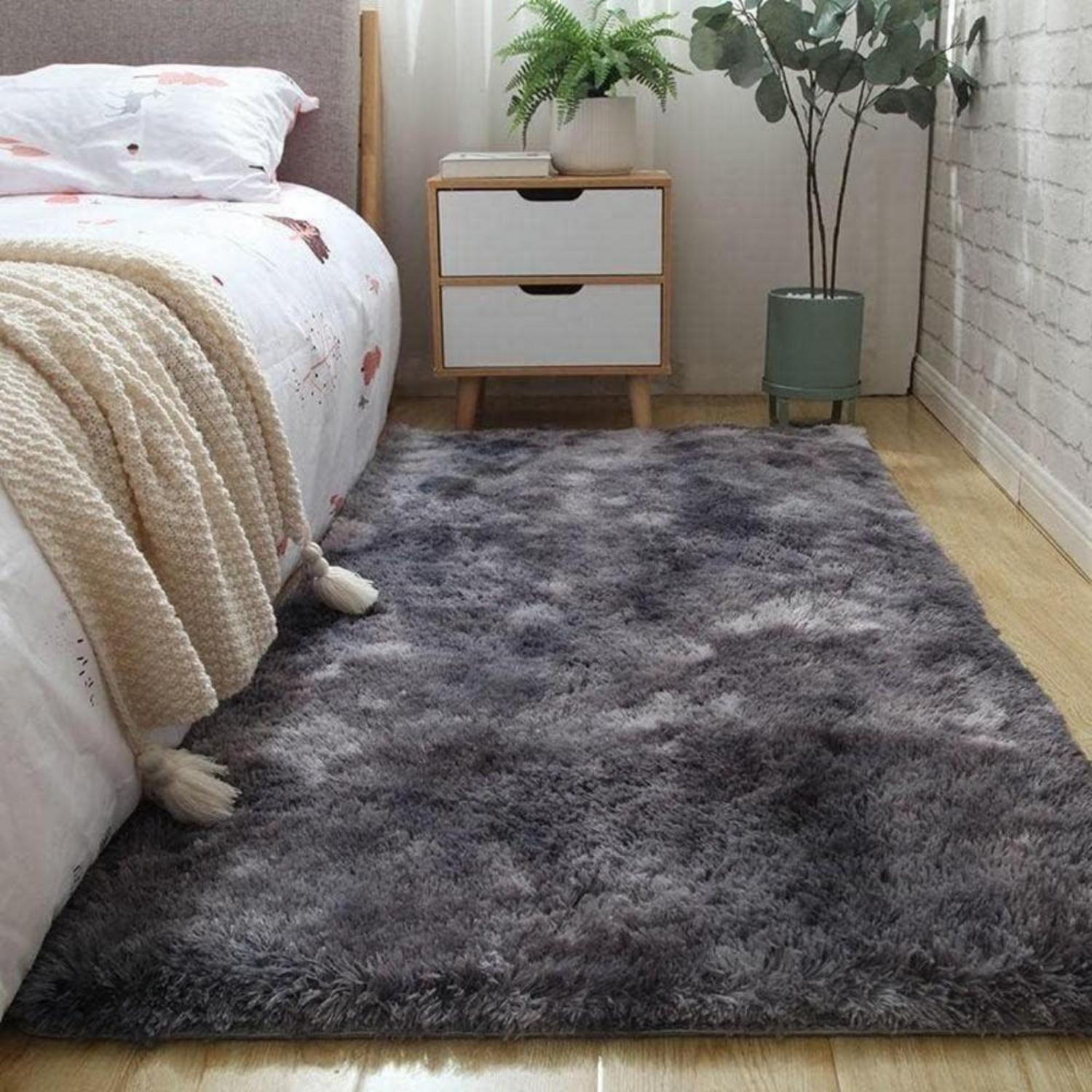 Pauwer Shaggy Teppich 120x160 cm Weich Dunkelgrau Rutschfest