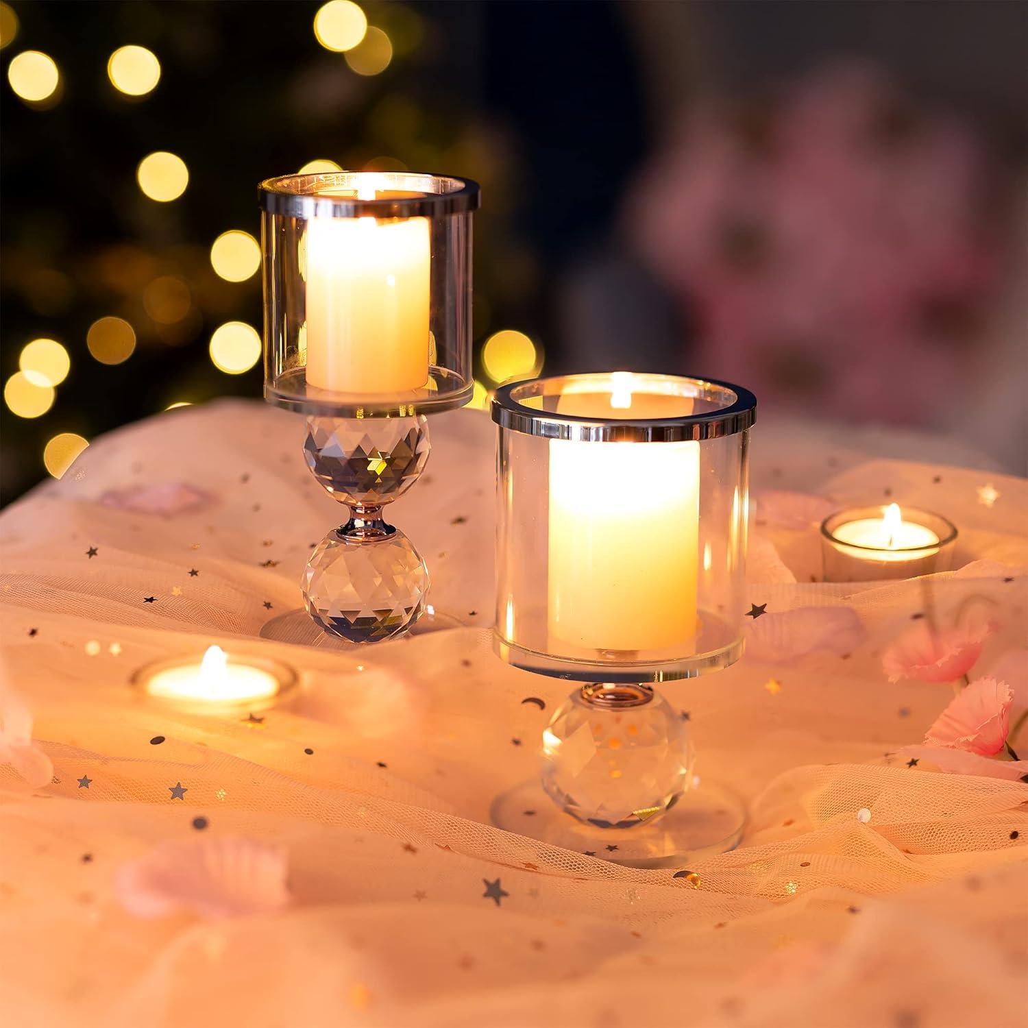 Kerzenständer Kristall Glas modern Tisch Deko Weihnachten