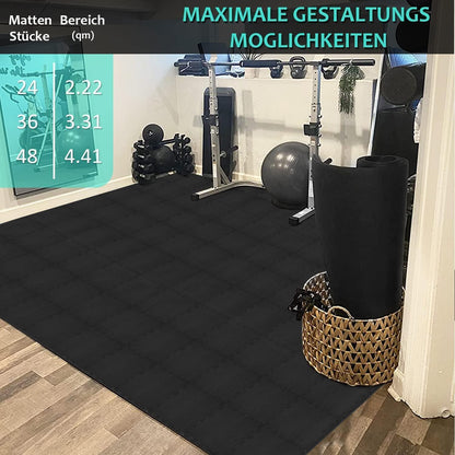 Bodenschutzmatte Fitness Set 48 Puzzlematte rutschfest