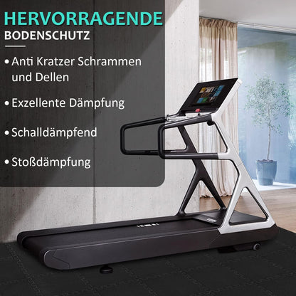Fitness Bodenschutzmatten Set 48 Puzzlematte Eva Sportmatte rutschfest Schwarz