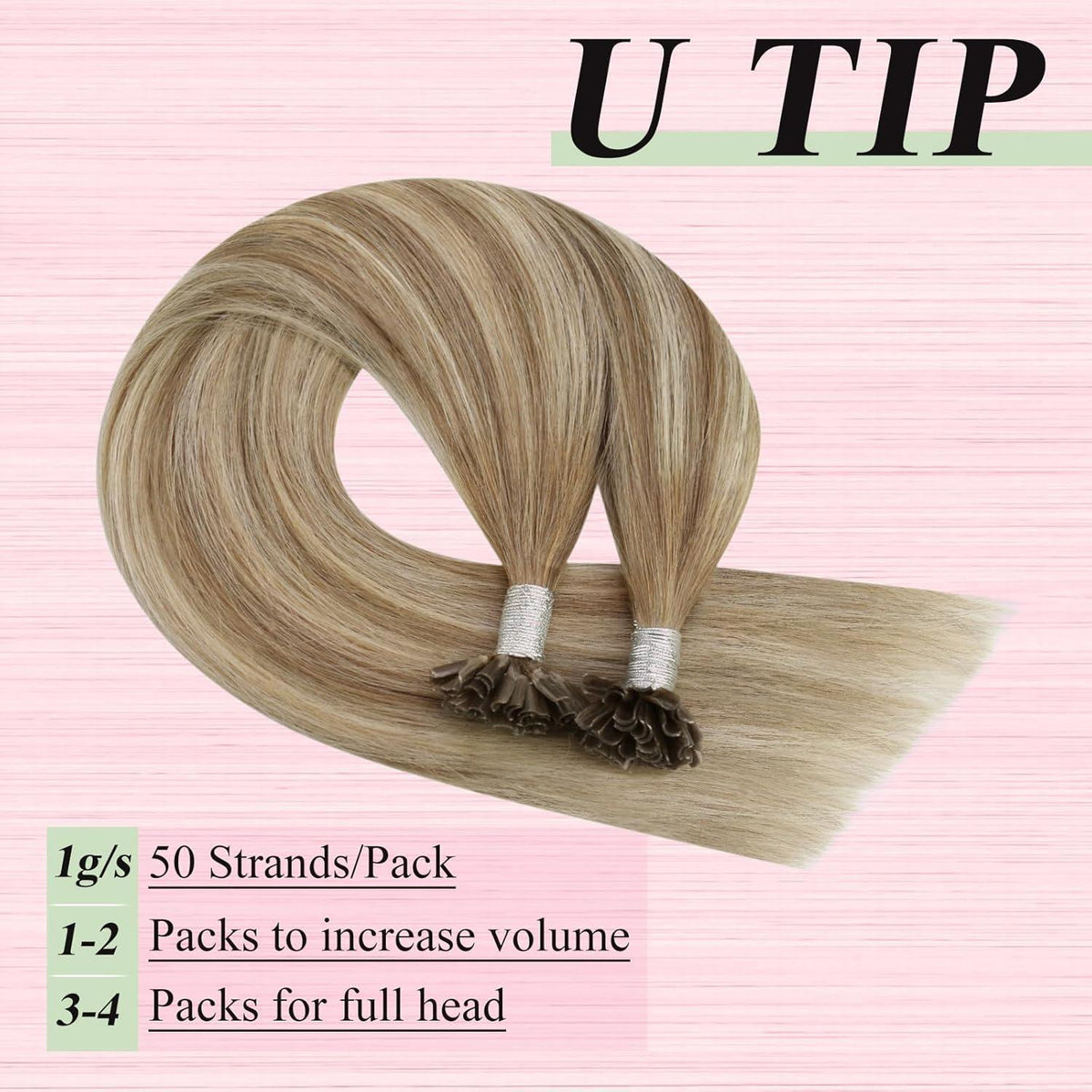 Echthaar Bonding Extensions Ombre Braun Blond 45cm