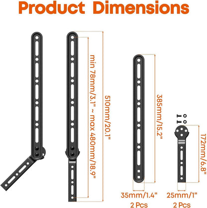 PUTORSEN Soundbar Halterung Universal für TV 23-65 Zoll bis 15kg Schwarz