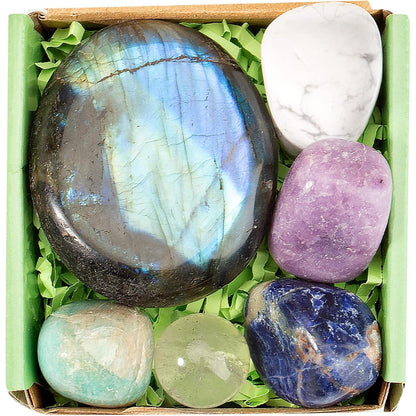 Kristalle Heilsteine Set für Fülle Wohlstand Reiki